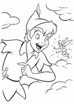 coloriage peter pan parle a clochette